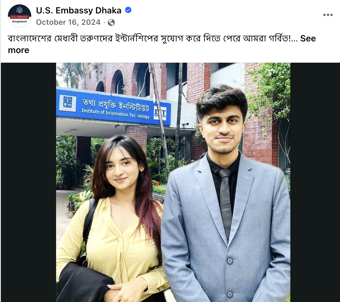 Featured by US Embassy: For contribution in US department of Justice's Tech-in-conservation Initiative